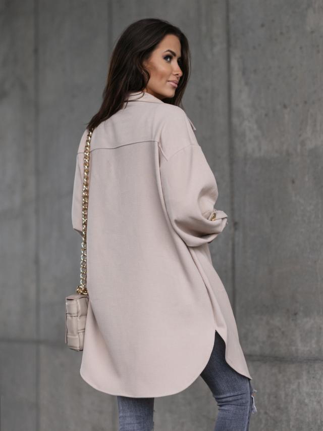 Isabella Jacke | Elegant trendiges, langes Overshirt mit Woll-Look für Damen
