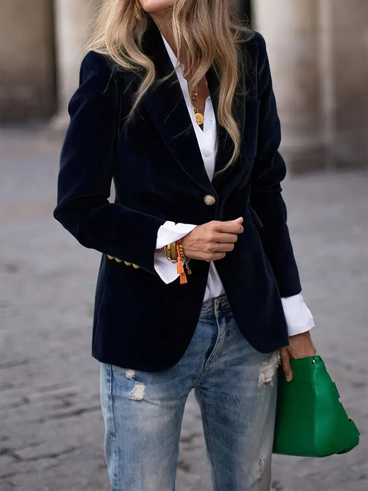Blazer für Damen - Elegante Samt-Übergangsjacke