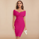 Avery Enges Kleid | Elegantes Bodycon-Bandage-Party-Kleid für Damen mit schulterfreiem Design