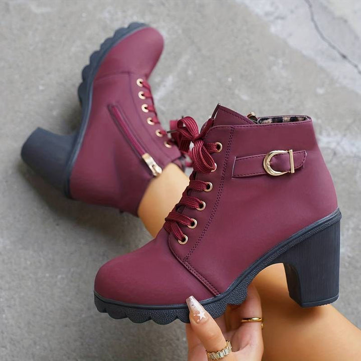 Omodo Stiefel | Bequeme Damen-Stiefeletten mit hohem Absatz