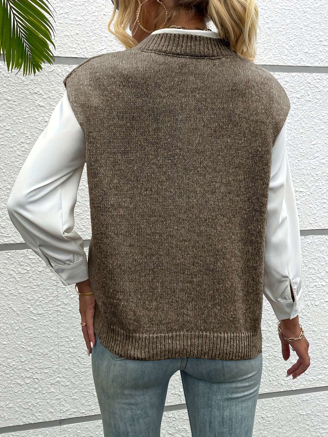 Naomi Pullunder | Luxuriöser ärmelloser Pullover mit V-Ausschnitt für Damen