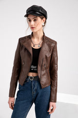 Goose Biker Jacket | Trendige Jacke in Lederoptik für Frauen