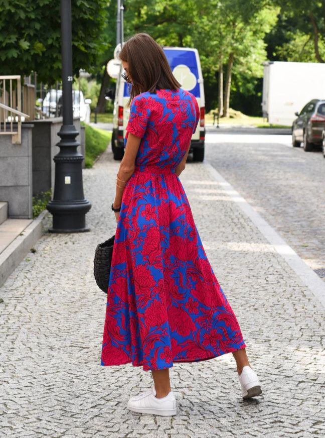 Meike Sommerkleid | Legeres, blumig bedrucktes Faltenkleid