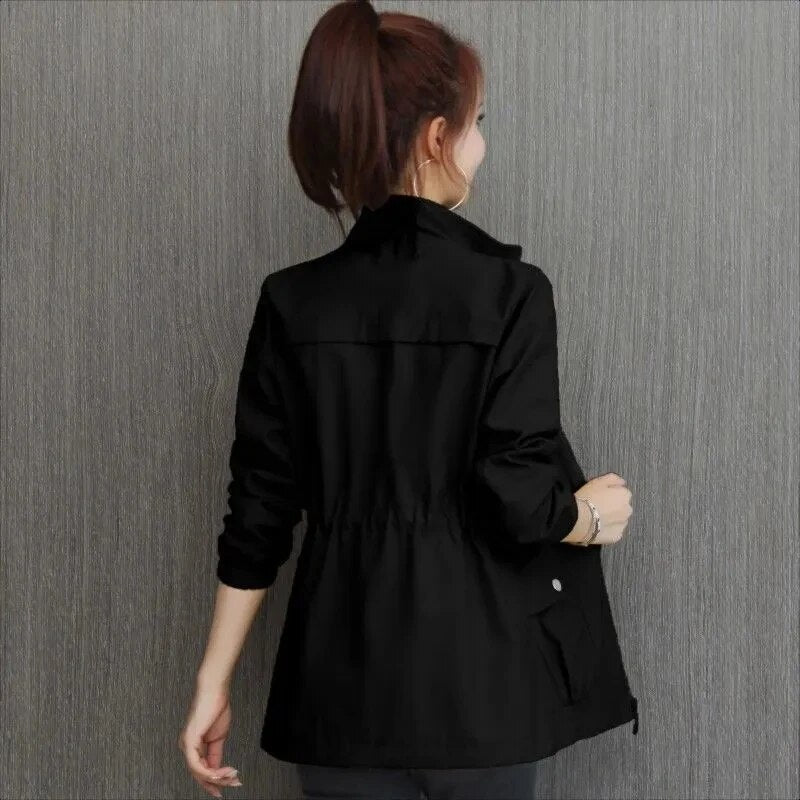 Regenjacke für den Herbst - Wasserdichte Übergansjacke mit Stehkragen für Damen
