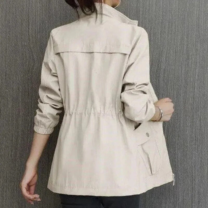 Regenjacke für den Herbst - Wasserdichte Übergansjacke mit Stehkragen für Damen