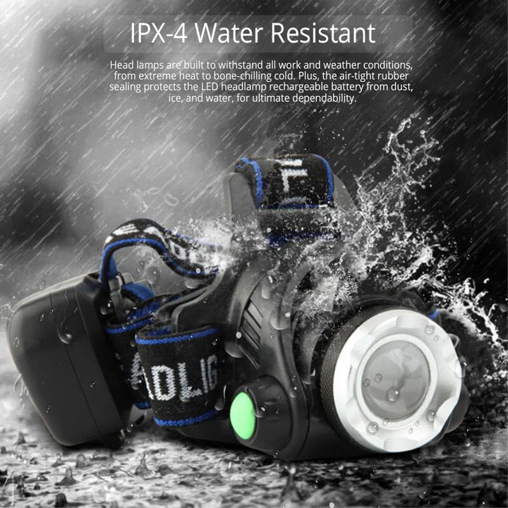 LED Stirnlampe 2000 Lumen wasserdicht USB - Kopflampe Zoom Akku Herbst Wandern Outdoor dunkel