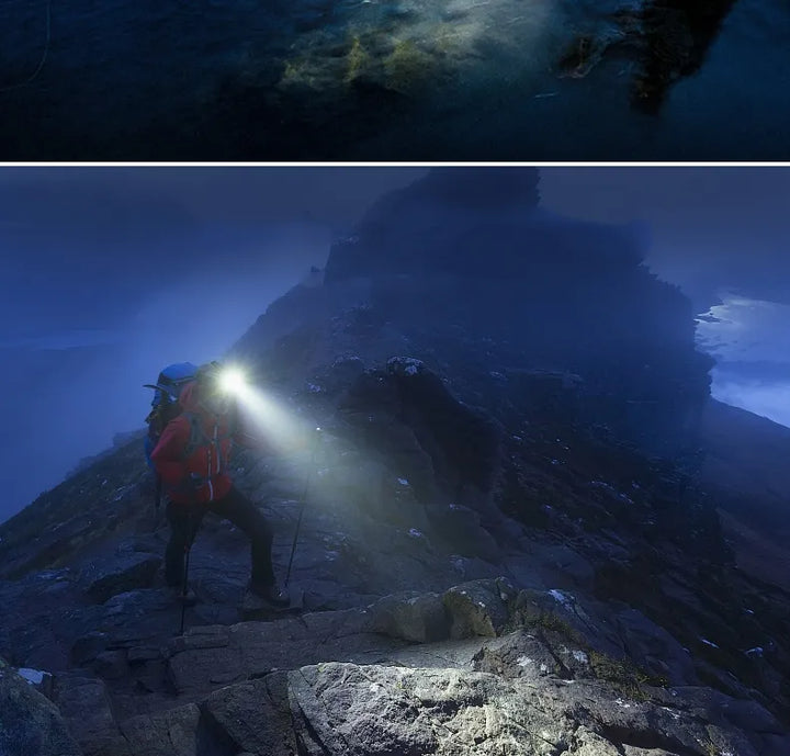 LED Stirnlampe 2000 Lumen wasserdicht USB - Kopflampe Zoom Akku Herbst Wandern Outdoor dunkel
