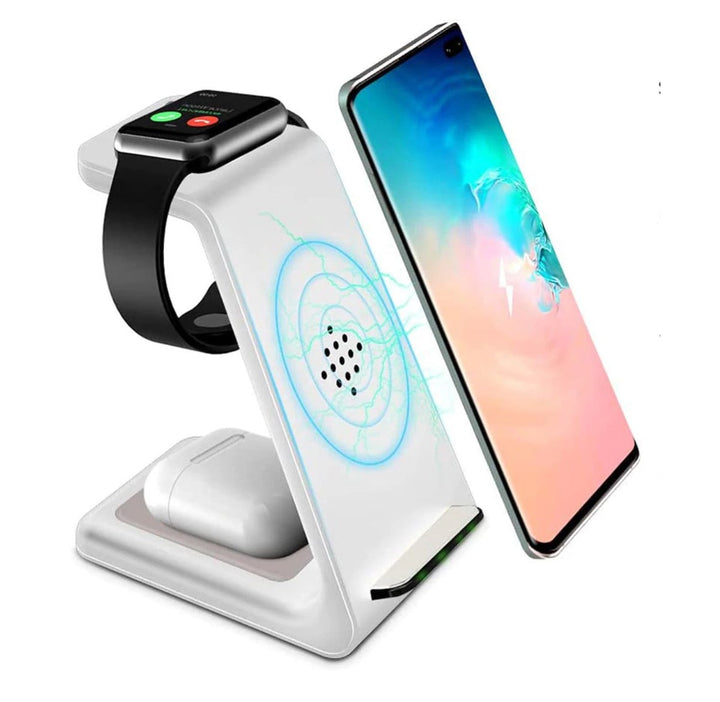 Kabelloses Ladegerät 3-in-1 iPhone Samsung - Drahtlose Ladestation Handy Uhr Kopfhörer Herbst