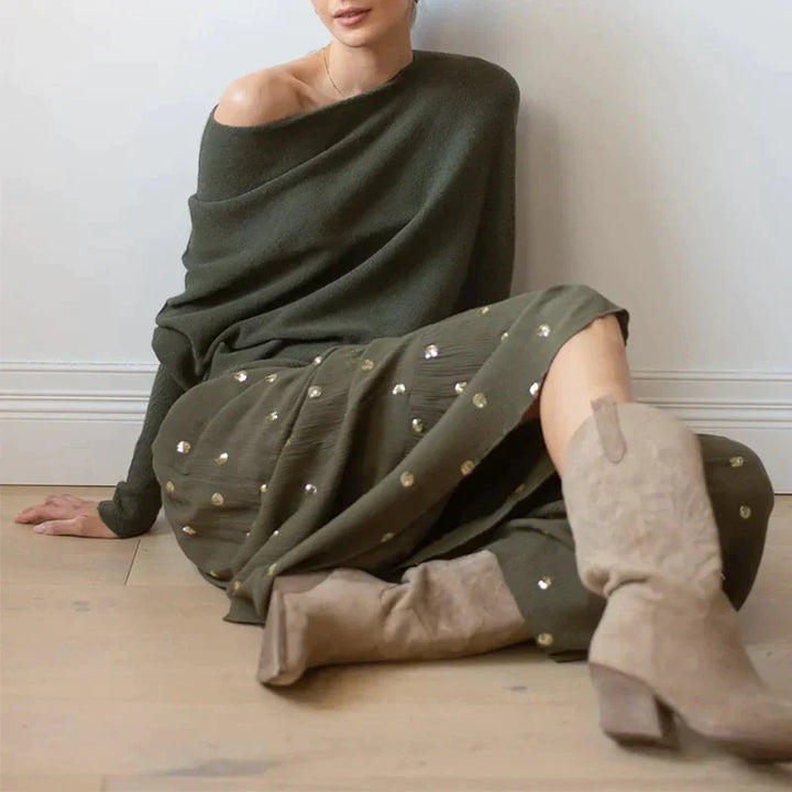 Margiela Maris Pullover | Moderner asymmetrischer Pullover mit U-Boot-Ausschnitt für Damen