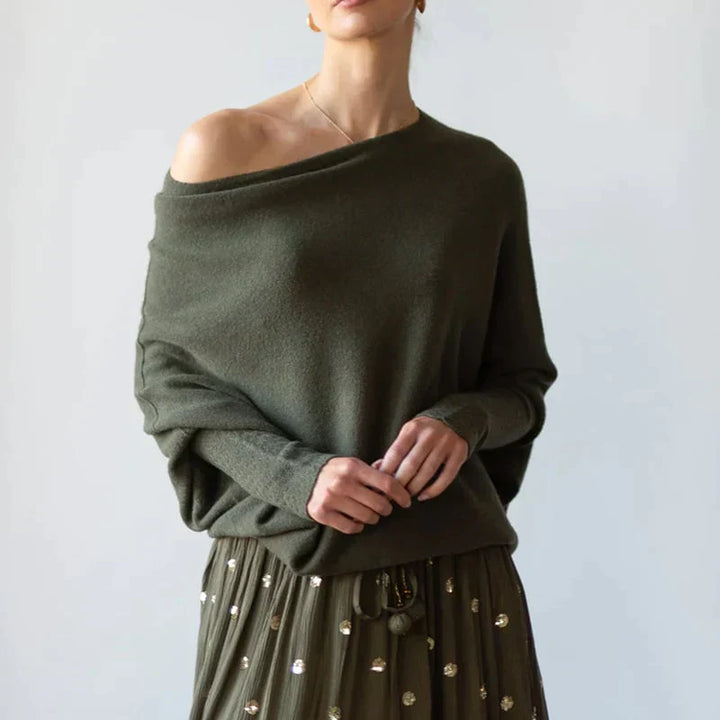 Margiela Maris Pullover | Moderner asymmetrischer Pullover mit U-Boot-Ausschnitt für Damen