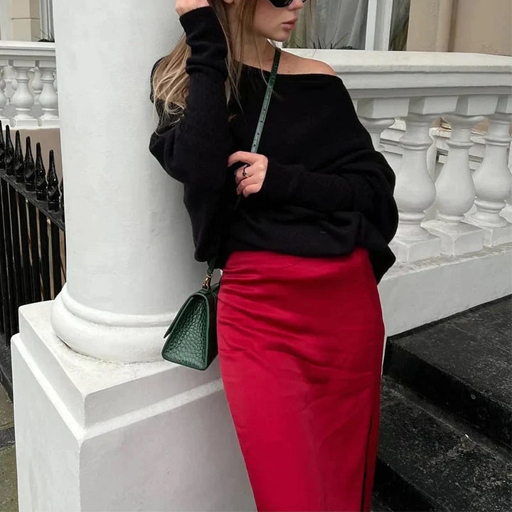 Margiela Maris Pullover | Moderner asymmetrischer Pullover mit U-Boot-Ausschnitt für Damen