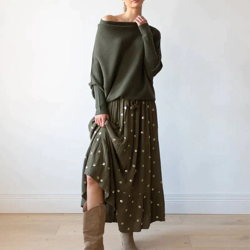 Margiela Maris Pullover | Moderner asymmetrischer Pullover mit U-Boot-Ausschnitt für Damen