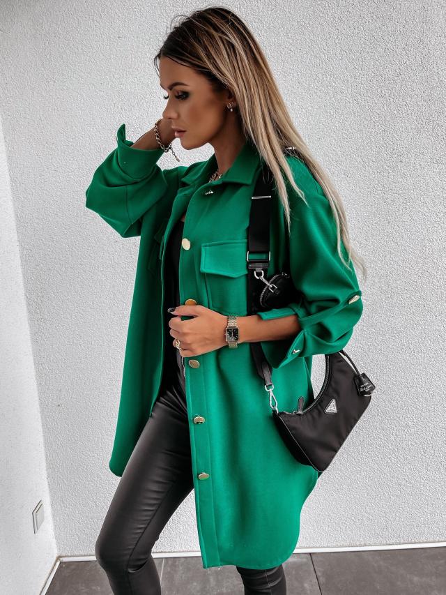 Isabella Jacke | Elegant trendiges, langes Overshirt mit Woll-Look für Damen