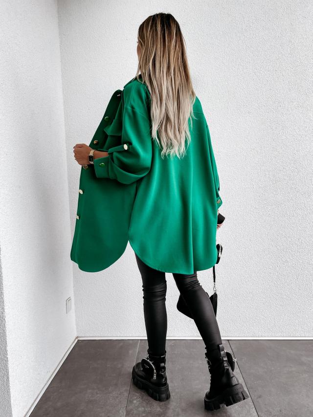 Isabella Jacke | Elegant trendiges, langes Overshirt mit Woll-Look für Damen