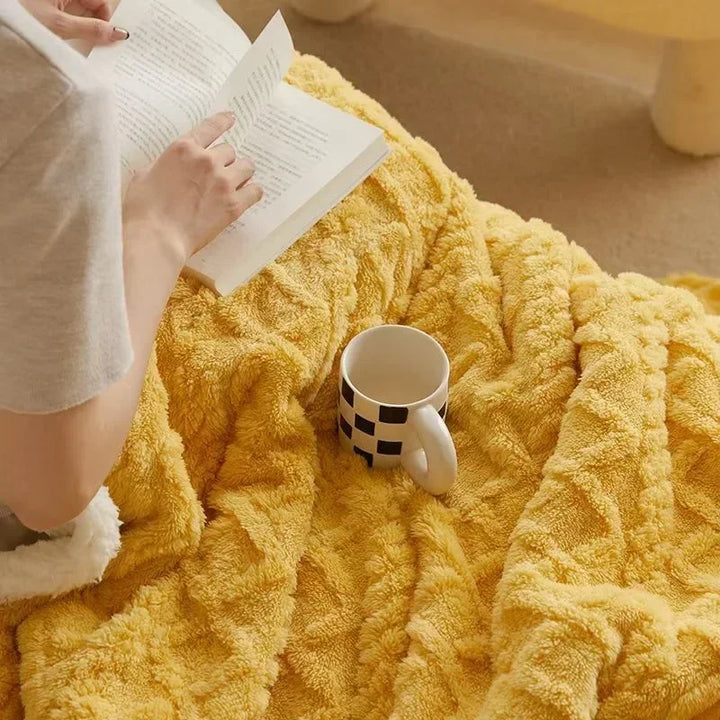 Kuscheldecke Fleece Winter warm - Weiche Wolldecke Herbst kuschelig für Sofa Bett Wohnzimmer