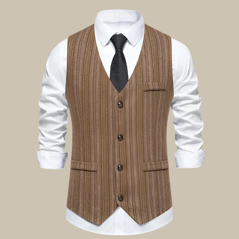 gestreept tweed gilet voor heren