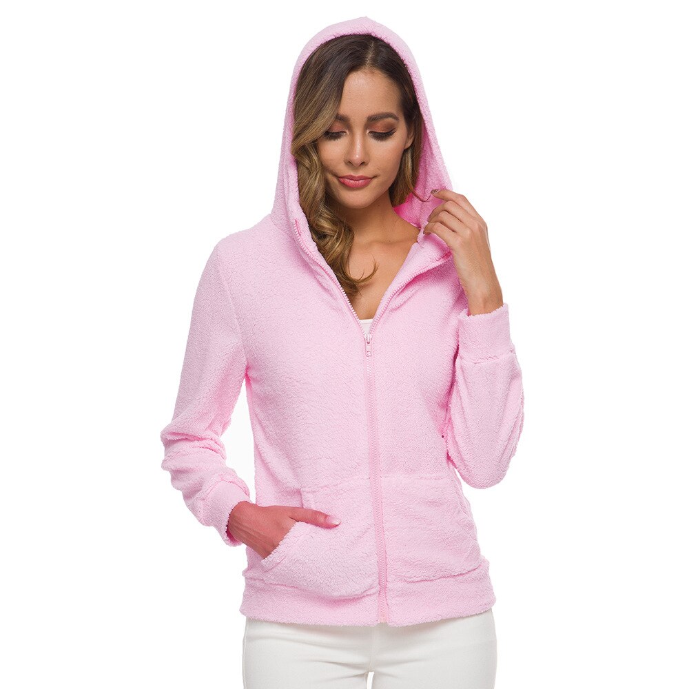 Fleecejacke für den kalte Tage - Warme Fleecejacke mit Kapuze für Damen
