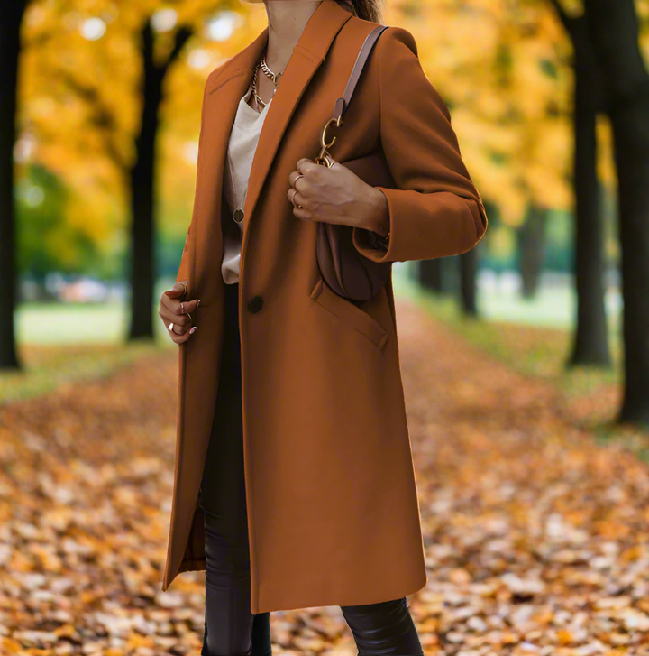 Stylische Lange Damen Übergangsmantel
