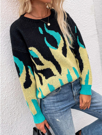 Flame Sweater | Bequemer Damenstrickpullover mit einzigartigem Design