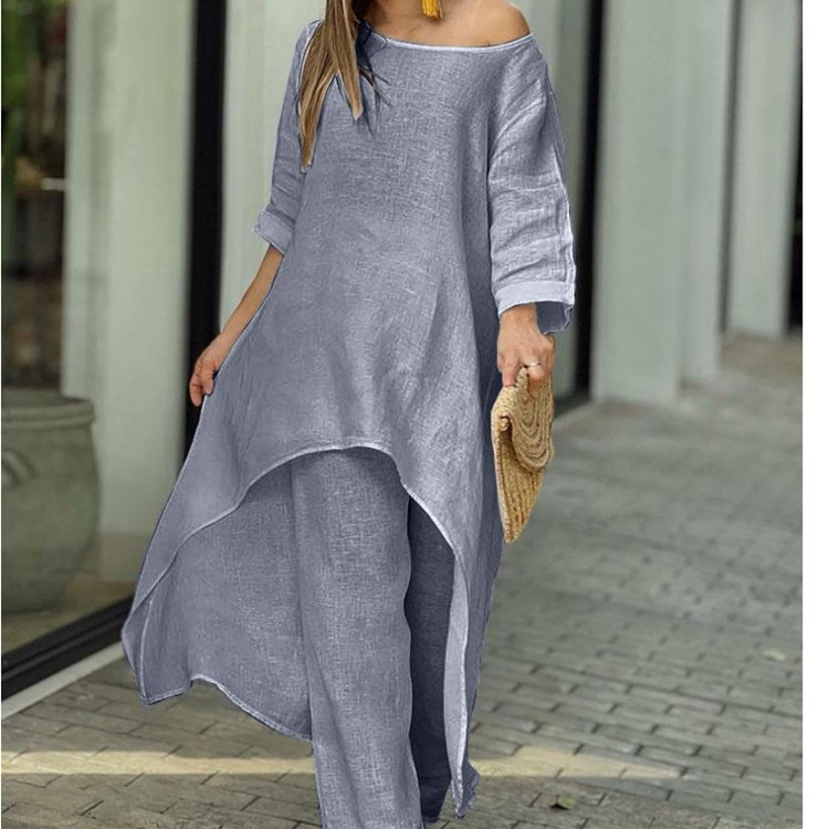 Esme Elegantes Zwei-Teiler Set | Luftiges Sommerliches Boho-Stil Ensemble mit weiten Hosen und Tunika