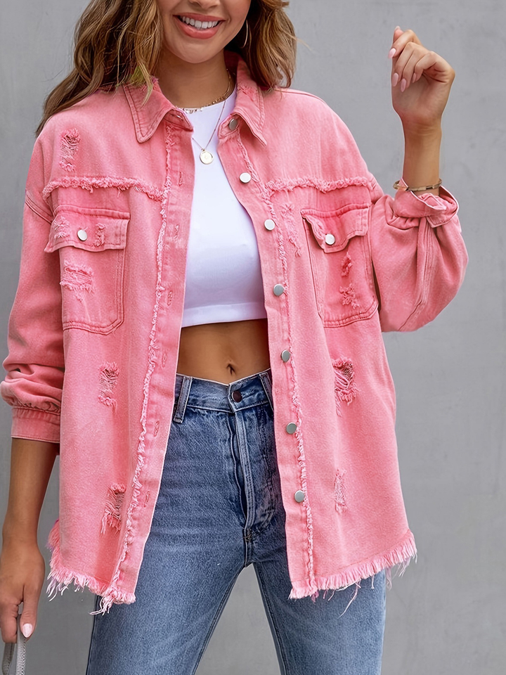 Jeansjacke für den Herbst - Trendy Oversized Übergangsjacke für Damen