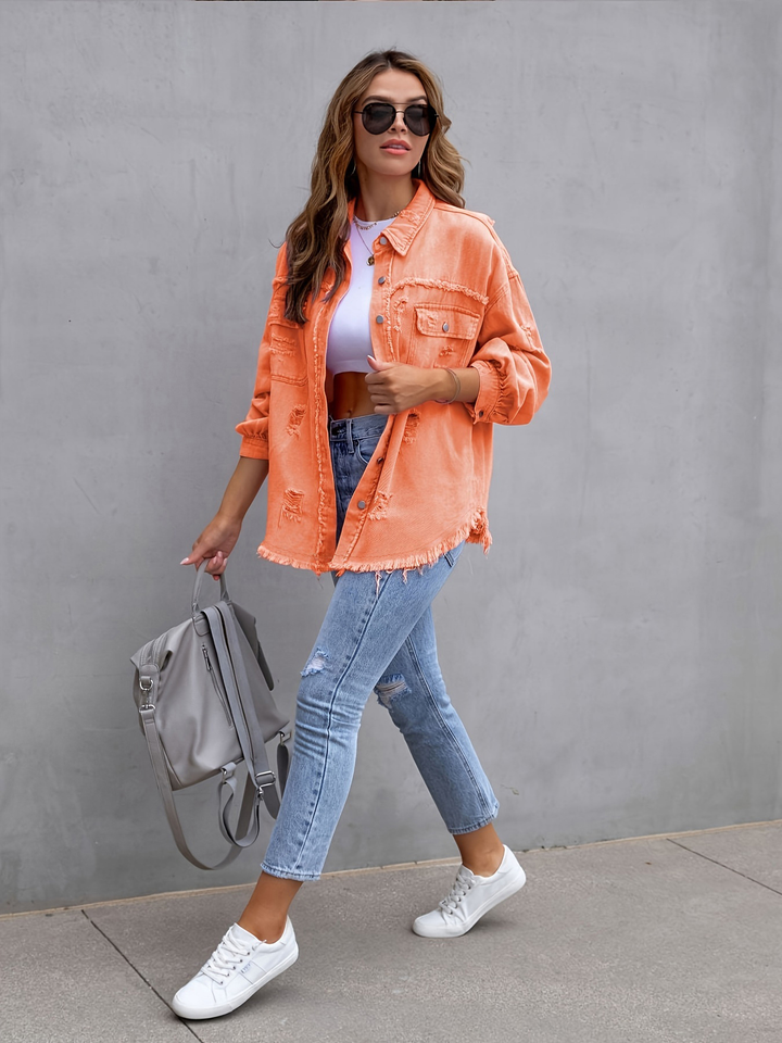 Jeansjacke für den Herbst - Trendy Oversized Übergangsjacke für Damen