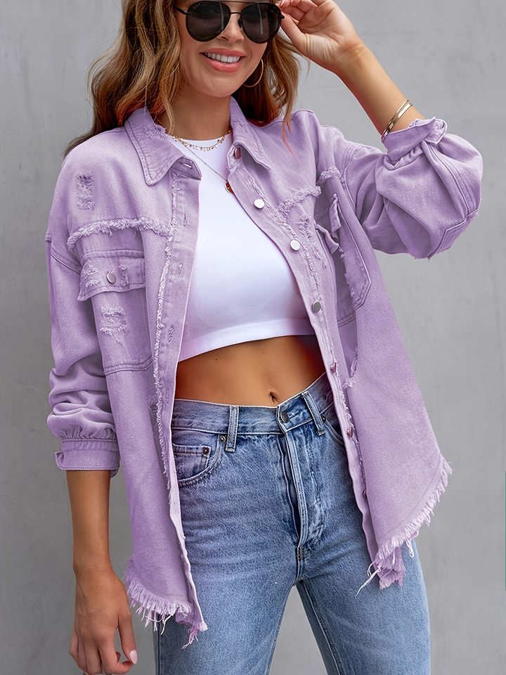 Jeansjacke für den Herbst - Trendy Oversized Übergangsjacke für Damen