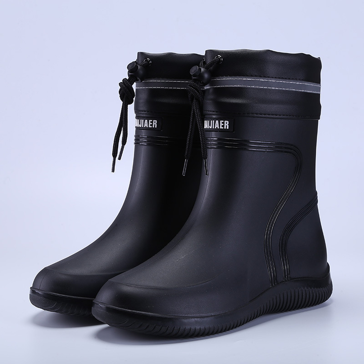 Regenstiefel für den Herbst - Wasserdichte Gummistiefel mit warmem Plüschfutter für Herren