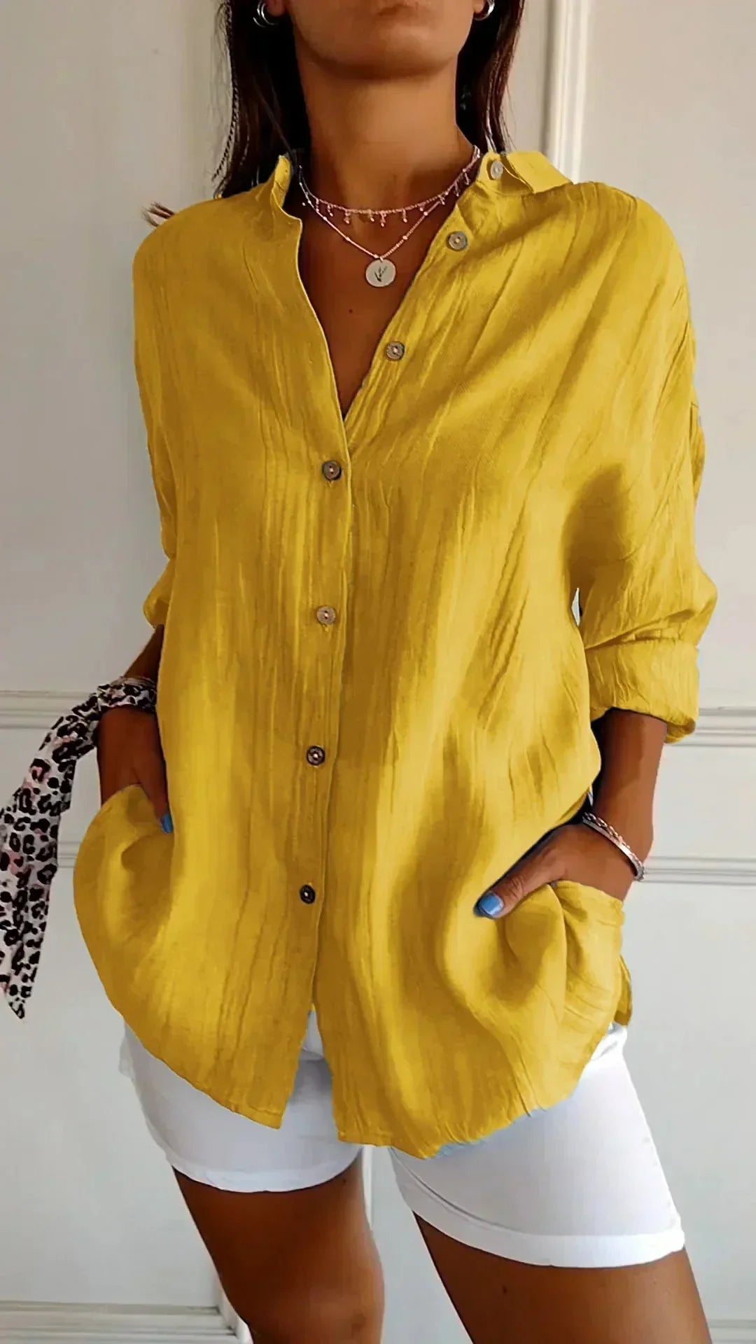 Hemdbluse für Damen - Elegante Luftige Bluse für Sommer