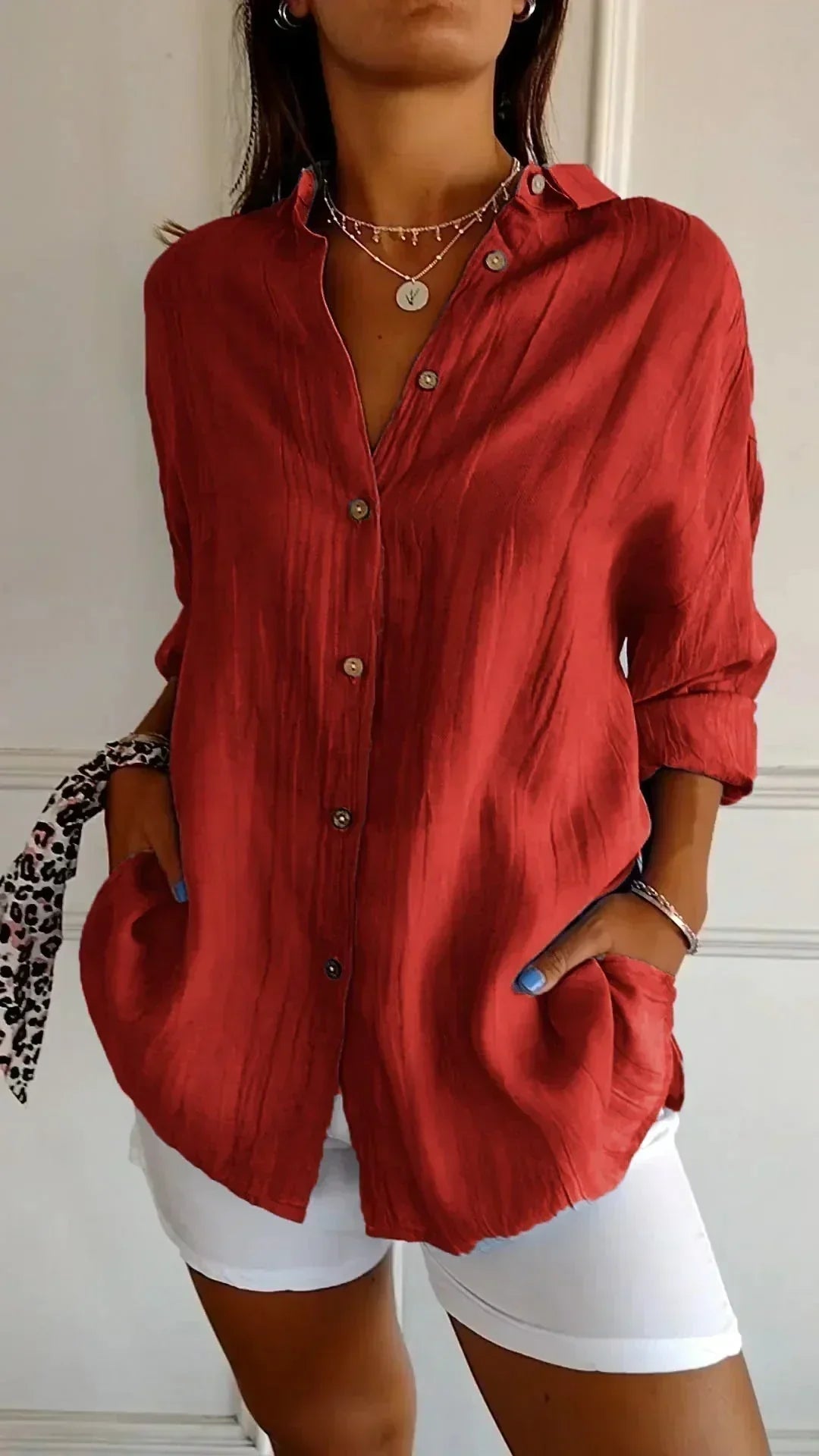 Hemdbluse für Damen - Elegante Luftige Bluse für Sommer