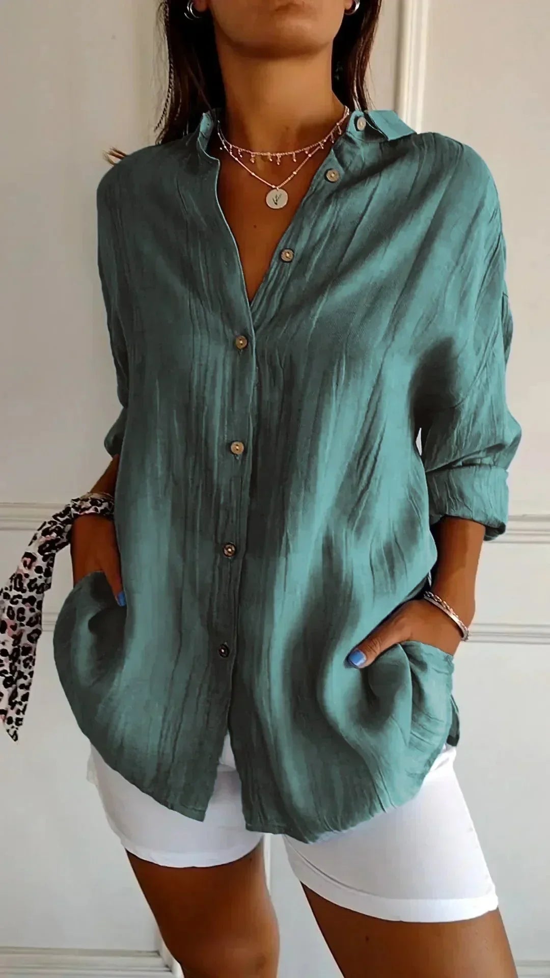 Hemdbluse für Damen - Elegante Luftige Bluse für Sommer