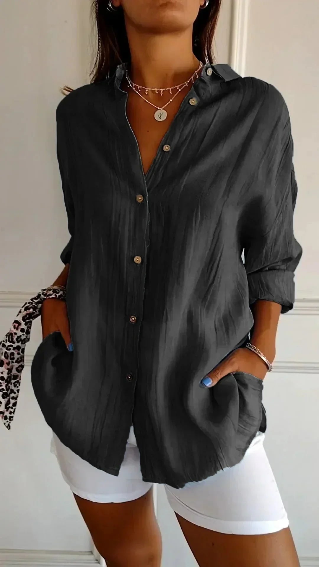 Hemdbluse für Damen - Elegante Luftige Bluse für Sommer