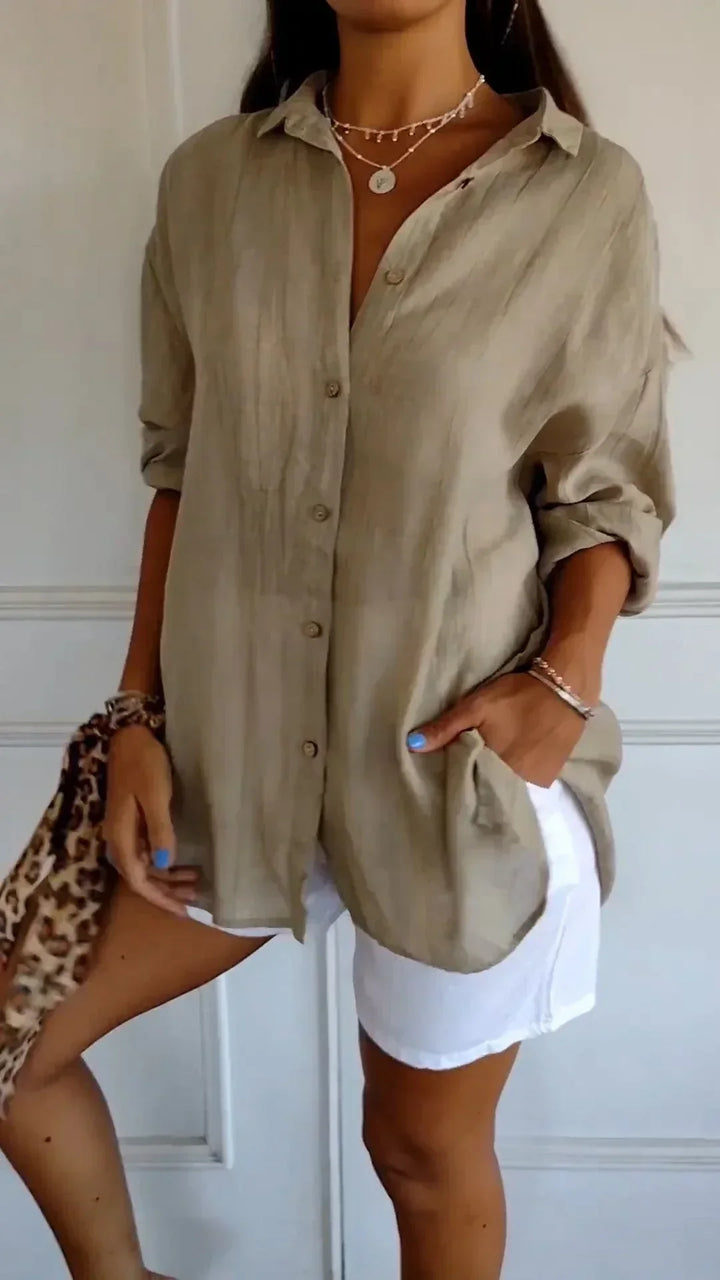 Hemdbluse für Damen - Elegante Luftige Bluse für Sommer