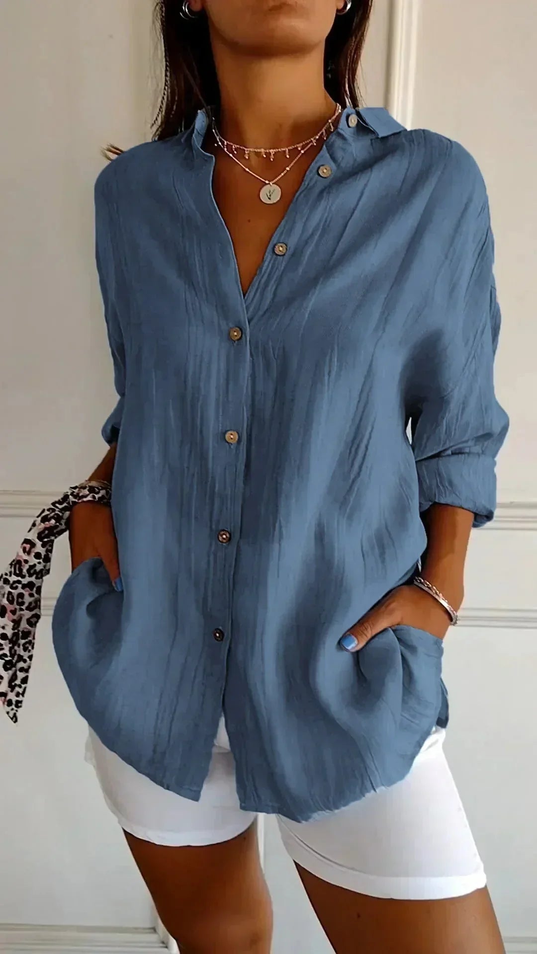 Hemdbluse für Damen - Elegante Luftige Bluse für Sommer