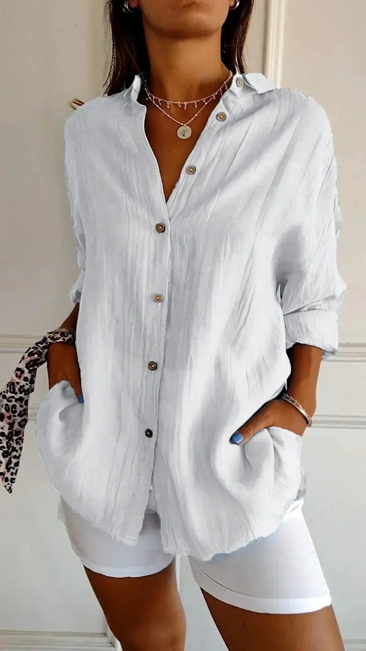Hemdbluse für Damen - Elegante Luftige Bluse für Sommer