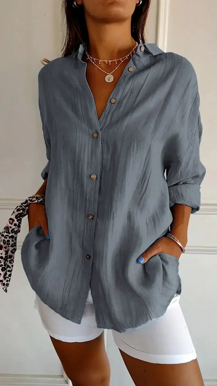 Hemdbluse für Damen - Elegante Luftige Bluse für Sommer