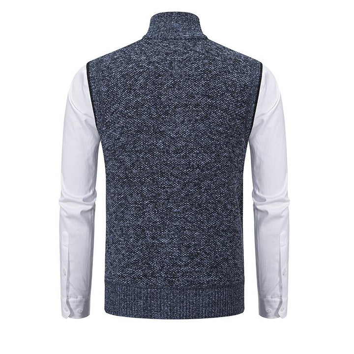 Strickweste für den Herbst - Stilvolle Strickweste mit Stehkragen und Reißverschluss für Herren