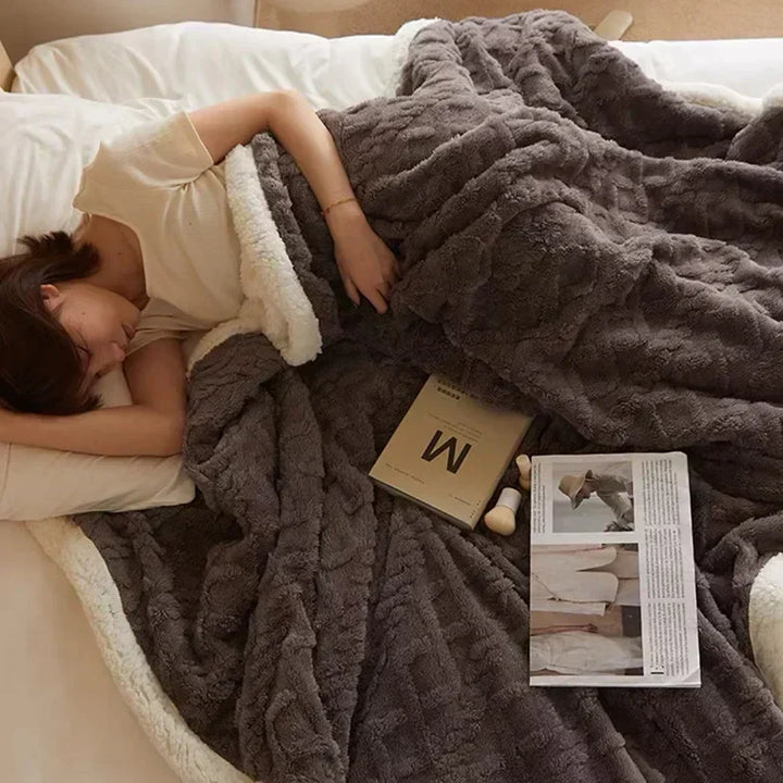 Kuscheldecke Fleece Winter warm - Weiche Wolldecke Herbst kuschelig für Sofa Bett Wohnzimmer