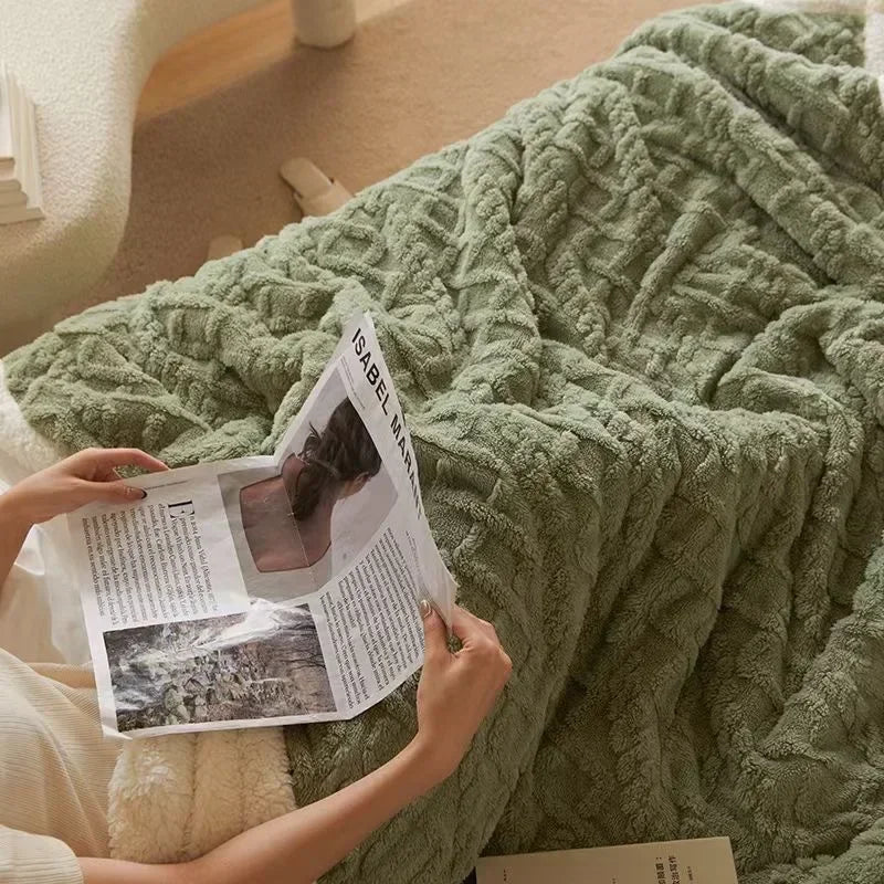 Kuscheldecke Fleece Winter warm - Weiche Wolldecke Herbst kuschelig für Sofa Bett Wohnzimmer