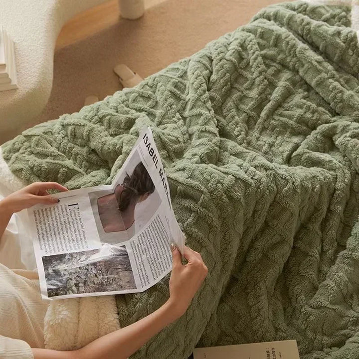 Kuscheldecke Fleece Winter warm - Weiche Wolldecke Herbst kuschelig für Sofa Bett Wohnzimmer