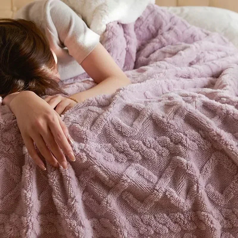 Kuscheldecke Fleece Winter warm - Weiche Wolldecke Herbst kuschelig für Sofa Bett Wohnzimmer