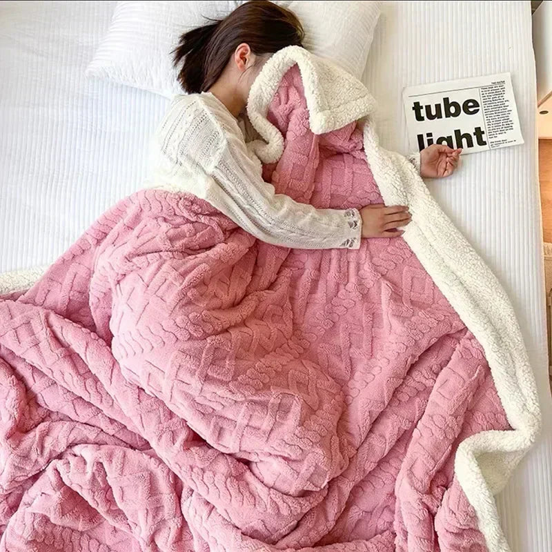 Kuscheldecke Fleece Winter warm - Weiche Wolldecke Herbst kuschelig für Sofa Bett Wohnzimmer