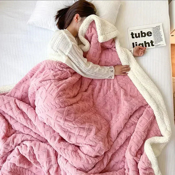 Kuscheldecke Fleece Winter warm - Weiche Wolldecke Herbst kuschelig für Sofa Bett Wohnzimmer