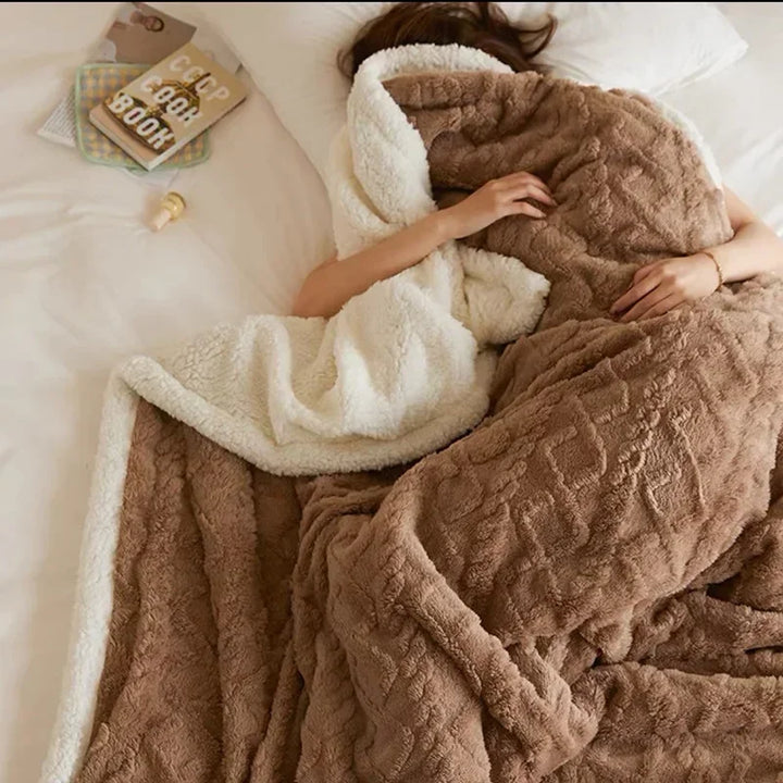 Kuscheldecke Fleece Winter warm - Weiche Wolldecke Herbst kuschelig für Sofa Bett Wohnzimmer