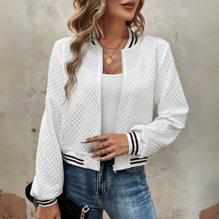 Bomberjacke für den Herbst - Kurze Übergansjacke mit Reißverschluss für Damen