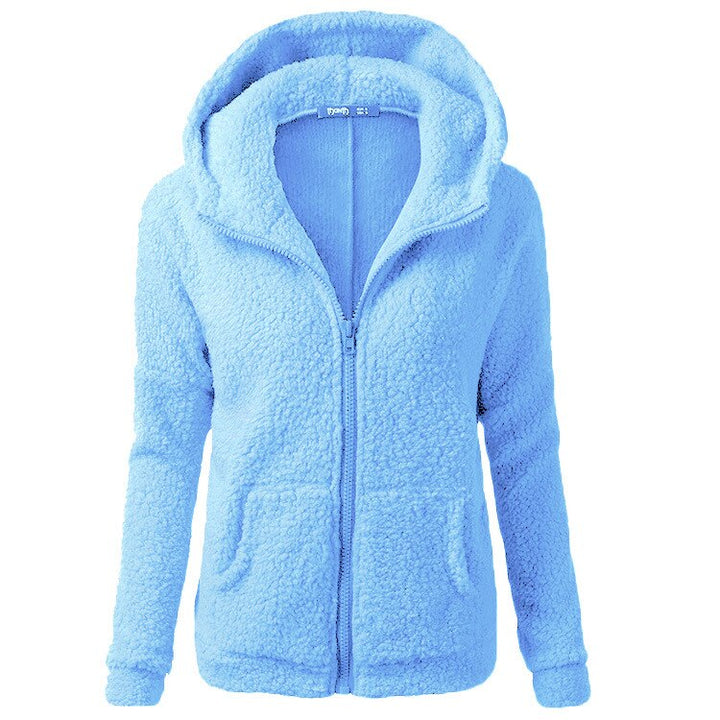 Fleecejacke für den kalte Tage - Warme Fleecejacke mit Kapuze für Damen