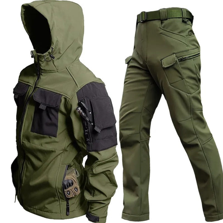 Zweiteiler Set für Outdoor - Wasserdichte Softshell Jacke und Hose für Herren