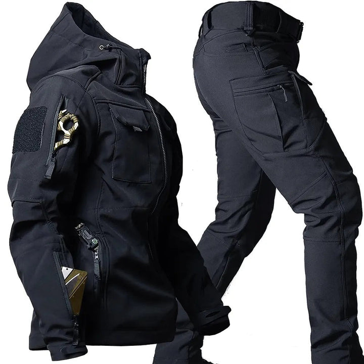 Zweiteiler Set für Outdoor - Wasserdichte Softshell Jacke und Hose für Herren