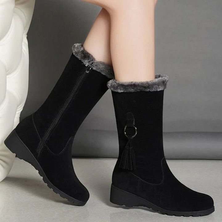 Stiefel für Damen - Bequeme Oberschenkelhohe Stiefel mit Reißverschluss