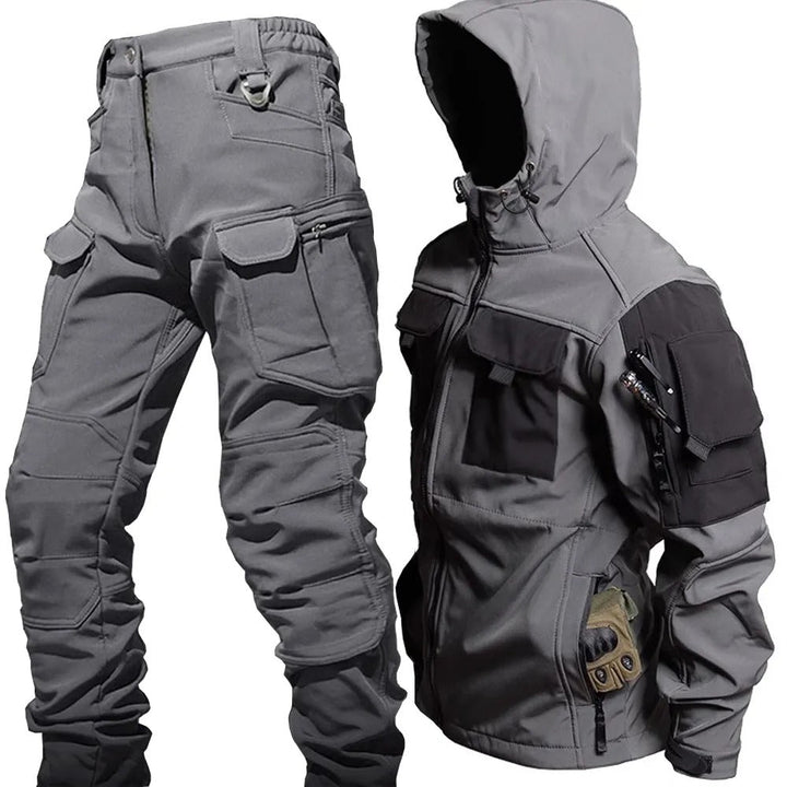 Zweiteiler Set für Outdoor - Wasserdichte Softshell Jacke und Hose für Herren